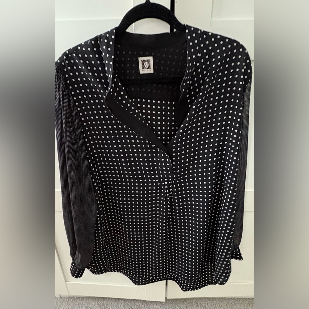 Anne Klein polka dot blouse women’s XL